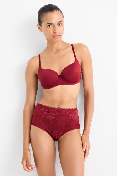 Femei - Multipack 2 buc. - sutien cu armătură - FULL COVERAGE - roșu închis / negru