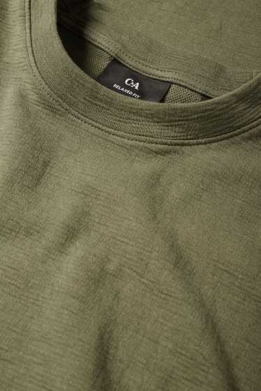 Bărbați - Tricou cu mânecă lungă - structurat - verde