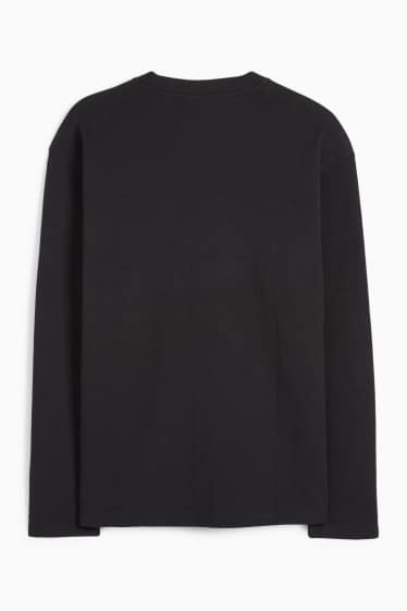 Bărbați - Tricou cu mânecă lungă - structurat - negru
