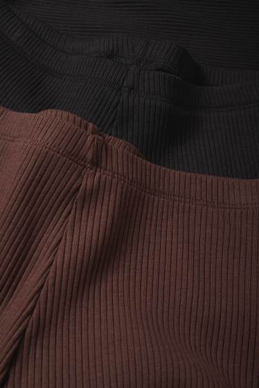 Copii - Fete - Multipack 2 perechi - colanți wide leg - reiați - negru