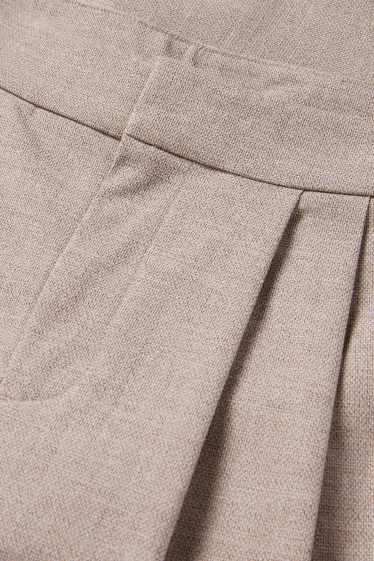 Femei - Pantaloni office - talie înaltă - wide leg - structurat - bej