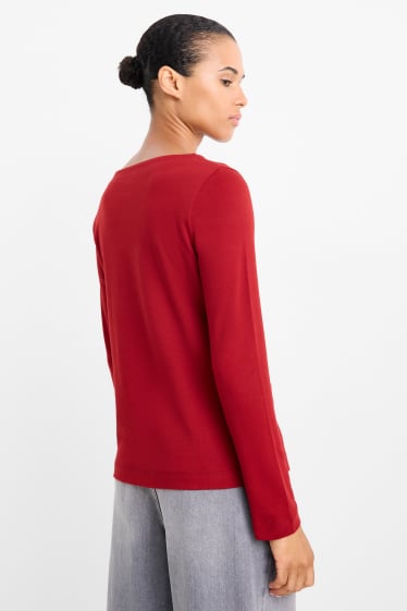 Dames - Longsleeve - regular fit - donkerrood