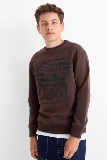 Enfants garçons - Skate Team - sweat - marron foncé