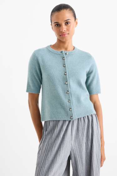 Femei - Cardigan tricotat - albastru deschis