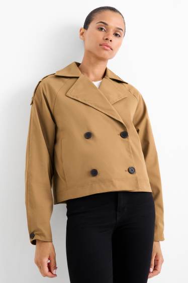 Femei - Trenci crop - maro