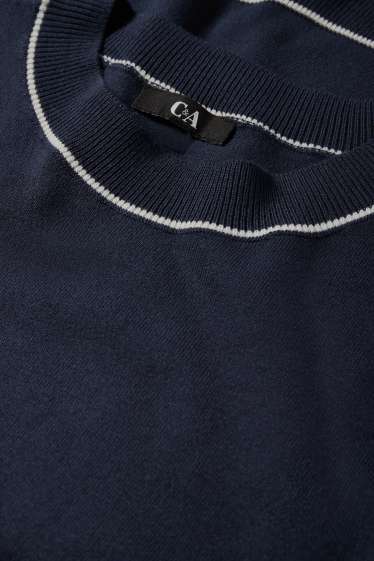 Femmes - Pull en maille - manches courtes - bleu foncé