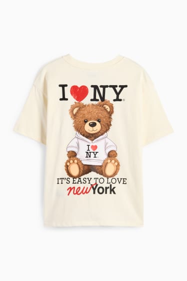Copii - Fete - New York - tricou cu mânecă scurtă - crem