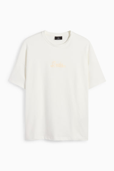 Bărbați - Tricou - supradimensionat - alb