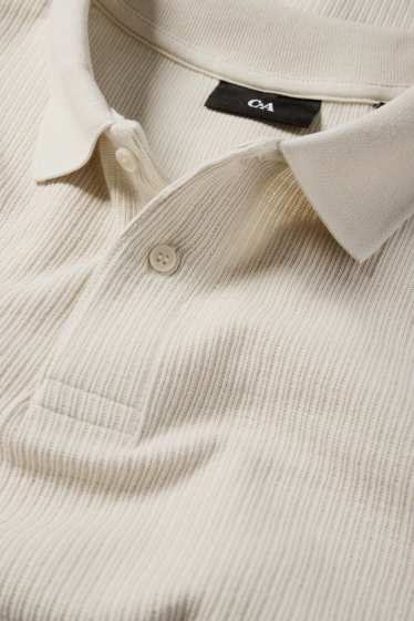 Bărbați - Tricou polo - regular fit - structurat - alb-crem