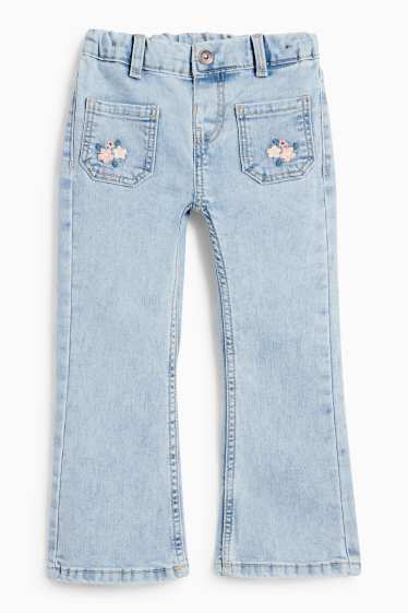 Copii - Fete - Floare - flared jeans - LYCRA® - denim-albastru deschis