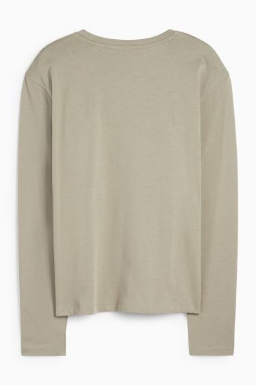 Donna - Maglia a maniche lunghe - a fiori - verde