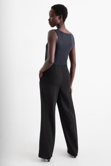 Femei - Pantaloni office - talie medie - regular fit - negru
