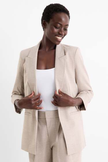 Femei - Blazer lung - regular fit - structurat - bej