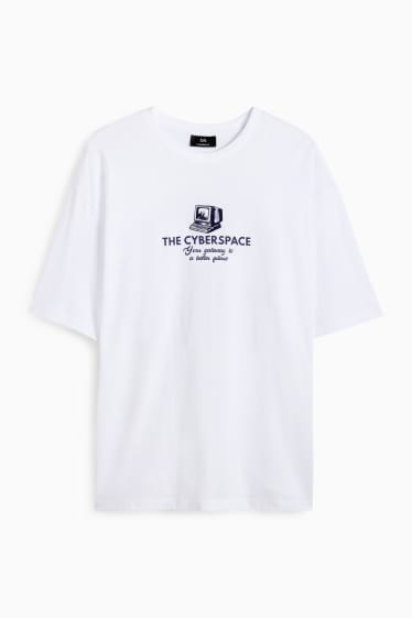 Bărbați - Tricou - supradimensionat - alb