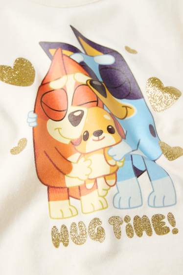 Copii - Fete - Bluey - tricou cu mânecă scurtă - alb-crem