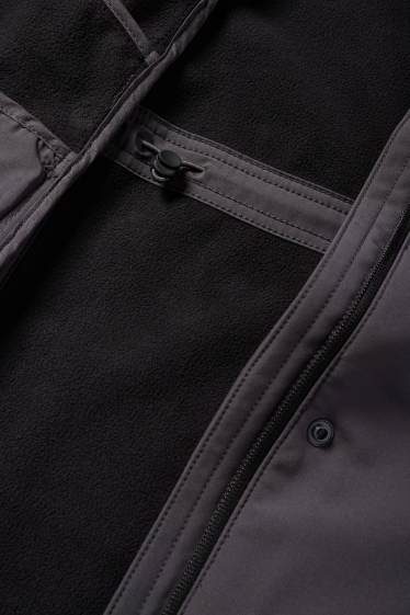Femei - Geacă softshell cu glugă - rezistentă la apă - 4 Way Stretch - gri închis