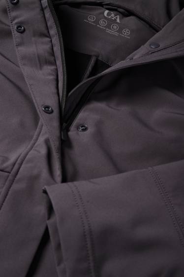 Femei - Geacă softshell cu glugă - rezistentă la apă - 4 Way Stretch - gri închis