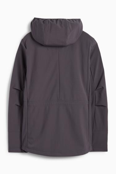 Femei - Geacă softshell cu glugă - rezistentă la apă - 4 Way Stretch - gri închis