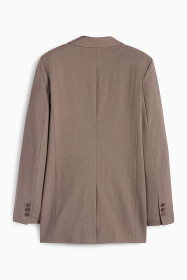 Femei - Blazer lung - relaxed fit - maro melanj