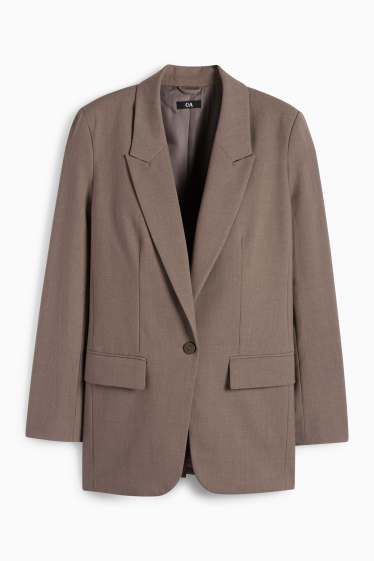 Femei - Blazer lung - relaxed fit - maro melanj