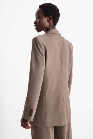 Femei - Blazer lung - relaxed fit - maro melanj