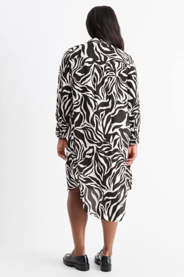 Femei - Rochie tip bluză - cu model - negru / nej
