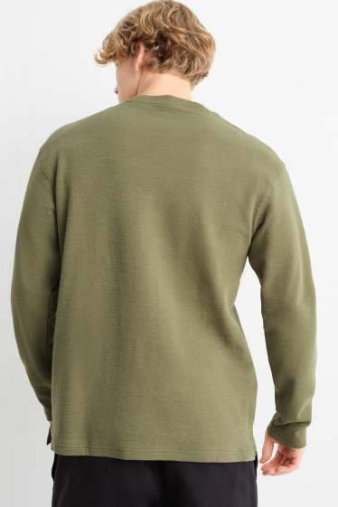 Bărbați - Tricou cu mânecă lungă - structurat - verde
