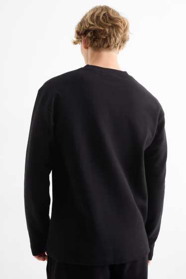 Bărbați - Tricou cu mânecă lungă - structurat - negru