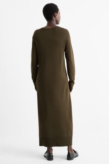Femei - Rochie din tricot - verde închis