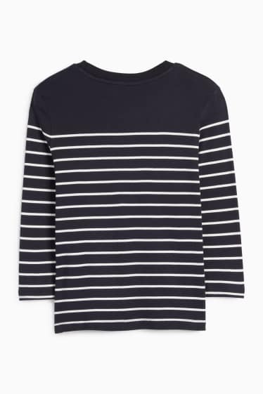 Women - Long sleeve top - striped - dark blue