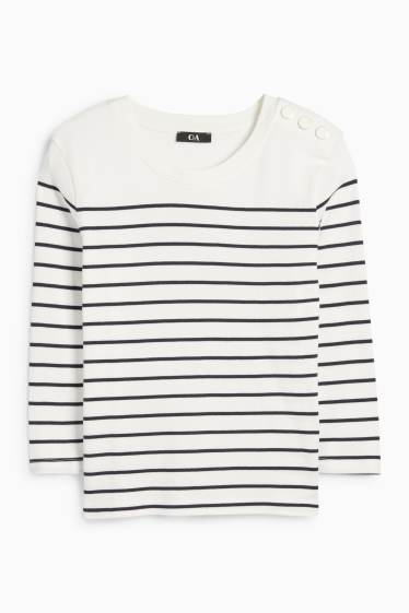 Women - Long sleeve top - striped - cremewhite