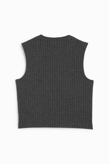 Femei - Vestă - regular fit - dungi fine - gri închis