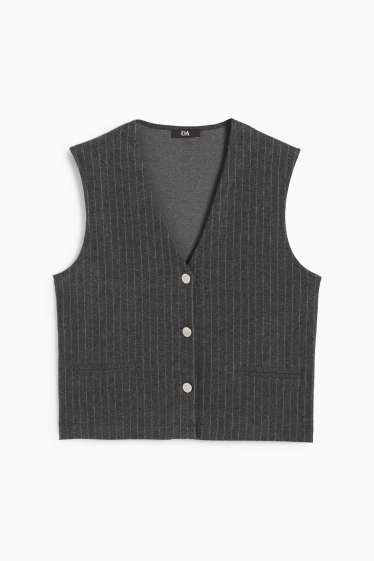 Femei - Vestă - regular fit - dungi fine - gri închis