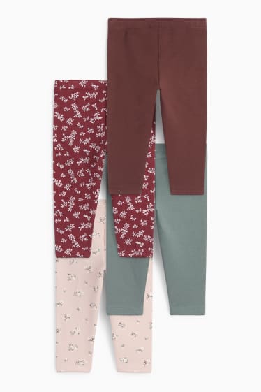 Bebeluși - fete - Multipack 4 perechi - floricele - colanți termoizolanți bebeluși - roz