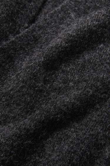 Femei - Cardigan tricotat lung - gri închis