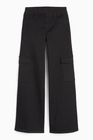 Copii - Fete - Cargo jegging jeans - negru