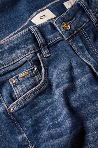 Femei - Straight jeans - talie medie - LYCRA® - denim-albastru