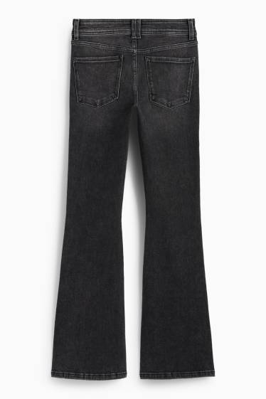 Femei - Flared jeans - talie medie - denim-gri