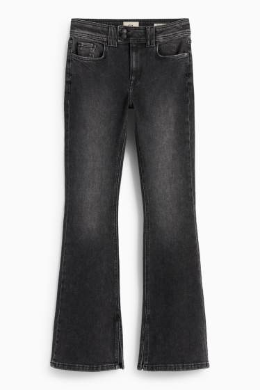 Femei - Flared jeans - talie medie - denim-gri