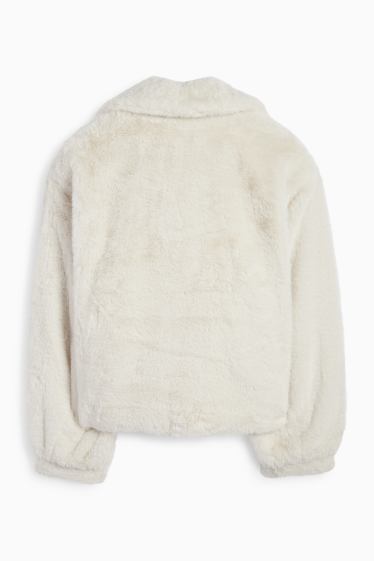 Women - Faux fur jacket - cremewhite