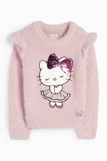 Copii - Fete - Hello Kitty - pulover - aspect lucios - roz