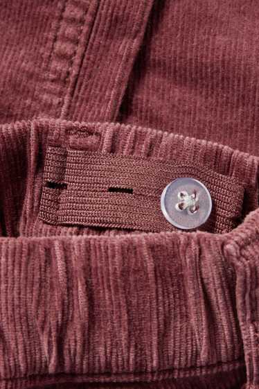 Copii - Fete - Inimă - pantaloni din catifea reiată - bordo
