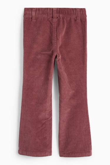 Copii - Fete - Inimă - pantaloni din catifea reiată - bordo