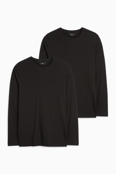 Bărbați - Multipack 2 buc. - tricou cu mânecă lungă - negru
