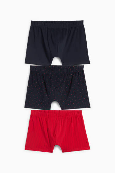 Men - Multipack of 3 - trunks - red / blue