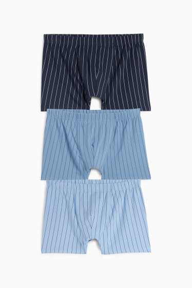 Men - Multipack of 3 - trunks - striped - blue
