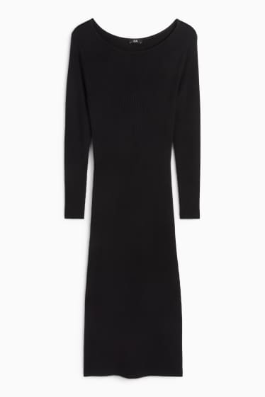 Femei - Rochie bodycon - reiată - negru