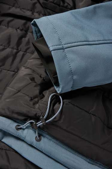 Bărbați - Geacă softshell - căptușită - rezistentă la apă - 4 Way Stretch - albastru