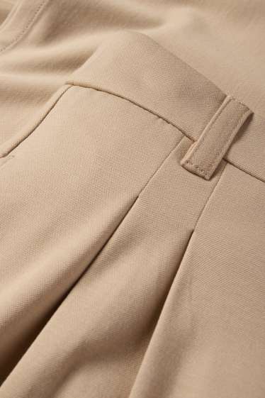 Damen - Jersey-Hose - High Waist - Wide Leg - beige