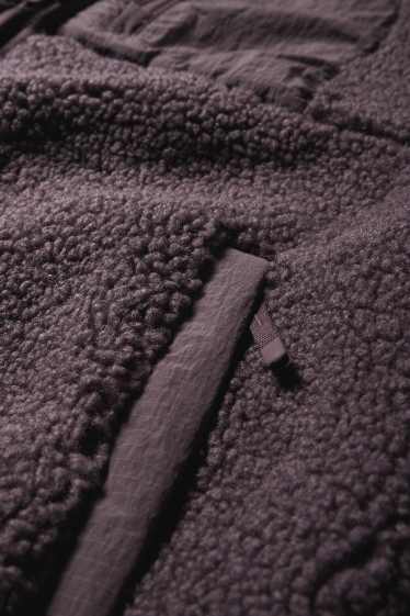 Dámské - Funkční teddy bunda - s výplní - fialová